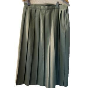 Vintage Lasting Comfort Pleated Skirt - Sage Green - Small